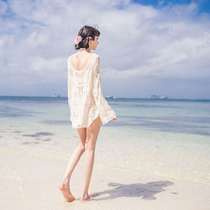 Bikini swimsuit outer shirt 2021 new high-end summer thin cover meat Sanya seaside beach holiday sunscreen coat
