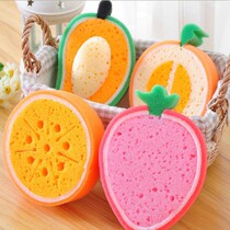 Cute fruit section thickened cleaning dishwashing sponge Hundred Cleaning Cloth Decontamination Brushed Bowl Sponge Brush Pan Wipe Dishwashing Dishes 