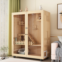 Cat Villa Real Wood Cat Cage Home Super Free Space Cat House Cat House Cat Cabinet Room With Toilet