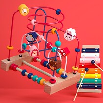 Baby boy circled beads 6-12 months Baby string Everest early lessons intellect toy men and women building blocks 1-2 years 3 0 old