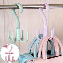 Multifunctional creative rotating four-claw hook Scarf rack Tie rack Coat hook Hanging bag hook Sundries hook Drying rack