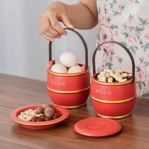 Ceramic children and Sun barrels three sets of wedding children Sun treasure barrels red newcomer women with Dowry wedding wedding supplies