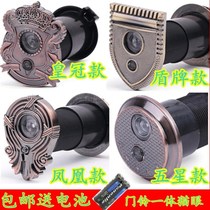 Anti-theft door cat eye doorbell integrated 35 pipe diameter lengthened cat eye with doorbell two-in-one high-definition universal door mirror