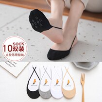 High heel footwear Childrens cotton socks ultra shallow mouth silicone anti-slip front sole Sox no heel half-cut boat socks half-cut harnesses stockings
