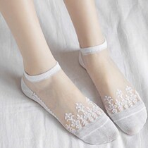 Spring Autumn Summer Socks Childrens Slim TRANSPARENT CARD SILK CRYSTAL SILK STOCKINGS SHORT SOCKS LADY SOCKS