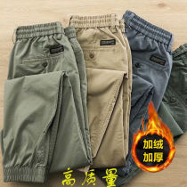 Winter Plus Suede Workwear Pants Men Loose Thickened New Big Code Straight Silo Multi-Pocket Warm Outdoor Sports Casual Pants