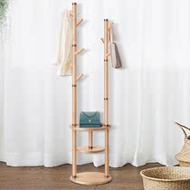 Solid Wood multifunctional locker rack log floor-to-ceiling clothes shelf living room hangers sofa a few corners