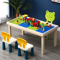 Solid Wood multifunctional building block table boys and girls 2-3-4-6 years old childrens puzzle building block assembly toy baby Intelligence 6