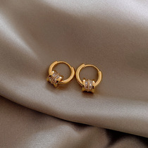 Ottles discount store Withdrawal Cupboard Clearance Clear Cabin Pick Up 18K Gold Small Bruise Waist Earrings Outlets Women Accessories
