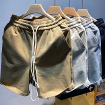 Slowly tight waist shorts for men summer 2022 new five - pants loose straight tube sports broad leg casual shorts