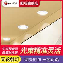 Bull spotlight embedded luxury spotlight home porch corridor ceiling ultra-thin led ceiling lamp bull eye Downlight