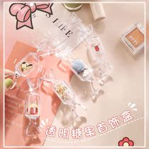 Jewelry storage box transparent candy portable ins Wind Jewelry earrings earrings necklace small objects storage box