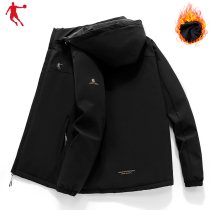 Jordan cotton clothes men plus velvet thick coat autumn and winter New Sports Leisure large size charge cotton padded jacket dad cotton clothes