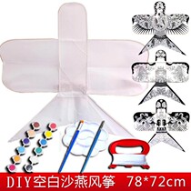 Kite diy handmade homemade material bag blank sand swallow kite children's painting coloring paper kite traditional handicraft