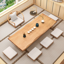 Solid wood tea table day style tatami tea table Minjuku yoga pavilion small tea table sitting ground casual table long strip table short table