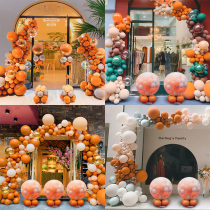 Open Orange Orange Color Series Balloon Chain Arches Floating Open Space Burst Shop Decoration Ambience Scene Placement Storefront Activity