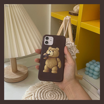 Teddy bear Korean Film mobile phone case glossy hard case imd soft shell Apple for Android Huawei millet
