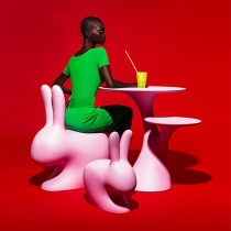 qeeboo rabbit chair adult velvet-chair stool Italy Nordic modern light lavish home living room table