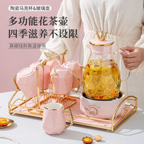 Nordic style fruit teapot teapot rose teapot set heated teapot high value afternoon tea cup