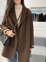 Xu Daiscan Home Two-sided Zero Cashmere Coat Woman 2022 Winter New Hepburn Wind Double Row Buckle Loose Jacket Woman