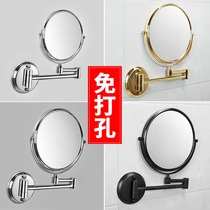 Rotary telescopic folding mirror Cosmetic Double-sided Beauty Magnifier Subbathroom Wall-mounted Home Small Toilet