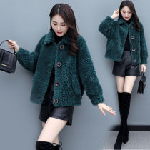 2021 autumn and winter new real lamb wool grain sheep shear coat short women's fur one fur coat Korean version