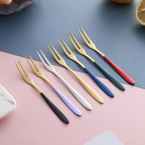 Fruit Fork Suit Stainless Steel Fruit Fork Ins Nordic Creative Fruit Sign Cute European Style Small Extravagant D