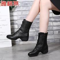 Dance Sailors Dancing Square Shoes Soft Bottom Dance Boots Genuine Leather Women Boots Dance Shoes All Four Seasons Jazz and the new