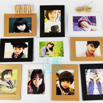 Simple DIY hanging Photo Wall shadow 5 inch 6 inch 7 inch 8 inch black and white kraft paper color paper photo frame building hemp rope clip