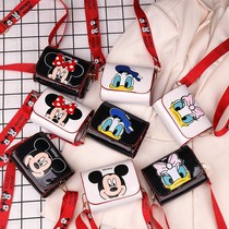 Childrens bag girls shoulder bag cute cartoon Mickey satchel foreign fashion one shoulder pocket wide shoulder strap