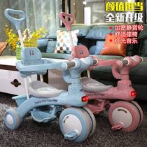 Childrens car about one year old baby slipping car can be pushed tricycle with back bucket 6-year-old large pedal 3