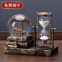 Retro Water Crystal Ball Sanddrain Timer Creative Pendulum SOFT CLOTHING HOME DECORATION PERSONALITY ROOM TV CABINET GIFT