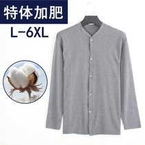Middle-aged and elderly mens special body plus fat cotton cardigan autumn clothes cotton plus size buckle to the top Father fat guy