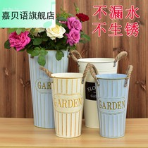 Jiabe Wake-up Flower Bucket Flowers Bucket Florist home Flowers The large number of retro iron art flower pots Dried Flower Vases of flower vases