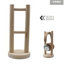 Creative solid wood wearing headphone frame wood double hanging rack table containing placing rack ear wheat bay display shelf