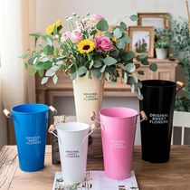 Nordic Tinned vase Home Woke Flowers Barrel Decoration Flower Shop Flowers Buckets Full of Star Dried Flowers Large Flower Flower bucket