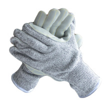 Industrial anti-cutting glove aramid stick leather anti-cut anti-stab glove tiger mouth reinforced wear and cut anti-puncture gloves