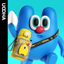 Uoha childrens thermos cup large-capacity men and women high-value portable cute pupils with straws bag water Cup