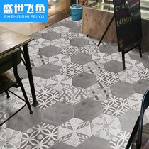 Hexagonal tile tile toilet wall tile tile tile kitchen non-slip floor tile Nordic small tile hexagonal cement brick