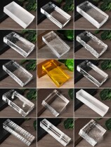 Glass brick transparent partition background wall square solid color bar large hot melt screen art toilet block