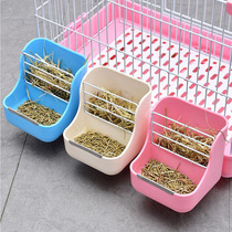 Rabbit eating basin grass rack two-in-one pet food bowl Chinchilla guinea pig feed bowl fixed anti-turning bowl trough