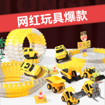 Variable engineering rail car childrens toy boy puzzle 2-3 years old 6 baby 4 electric car set 5