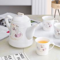 Ceramic Water Furniture Cups Suit Home Colored Water Cups Family Cups Living-room Light Lavish Ceramic Tea Cup Kettle