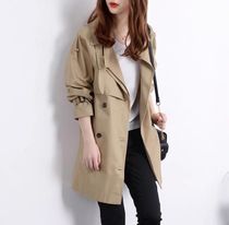 ICICLE of the grass 2021 autumn and winter new womens wear thin Joker double-breasted long windbreaker temperament jacket