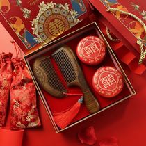 Combs get married a pair of wedding and dowry items Daquan high-grade red mahogany comb mirror set women's combination