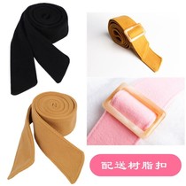 Belted female decoration with woolen coat belt woolen belt decoration wide belt bow strap black belt