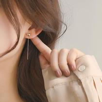 Zhou Dasheng pure silver rose gold 14k gold pure silver flow Suearline temperament long style with wind ear pendant drop earrings 20