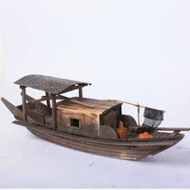 Nanguo fishing boat model water town features handmade wooden boat solid wood old wooden ornaments crafts Taihu sailing boat