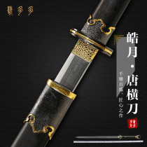 Longquan Integrated Tang Cross Knife Long Flower Pattern Steel Hard Sword Town House Treasure Sword Anti-Hull Don Sword Cold Soldier Knife Sword Unopened Blade