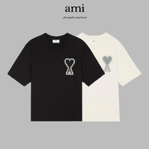 Jiangsu Warehouse Summer Special) Ort) Rice Discount) Ami Paris Great Love Embroidered Short Sleeve T-shirt